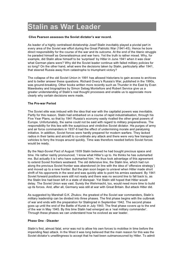 Stalin as a leader essay stalin industrialisation